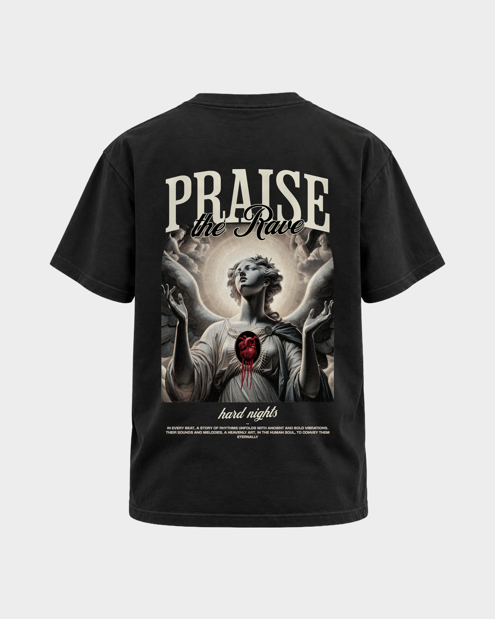 Praise the rave – Basic Shirt in Black – Rückansicht
