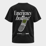 Rave emergency hotline – Basic Shirt in Black – Rückansicht