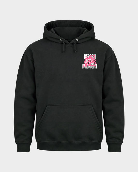 Rave Reborn System – Basic Hoodie in Schwarz, Frontprint – Hard Nights