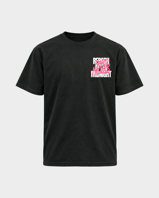 Rave Reborn System – Basic Shirt in Schwarz, Frontprint – Hard Nights