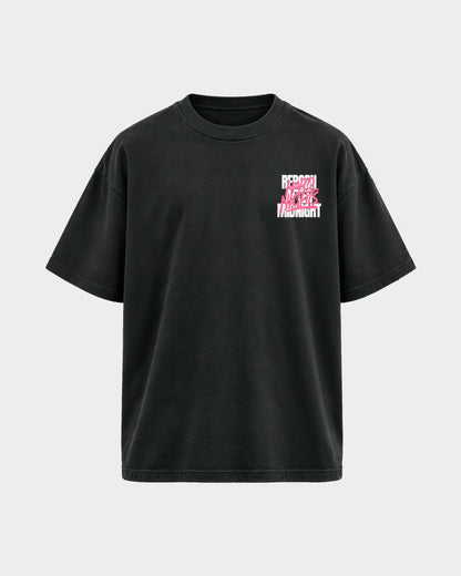Rave Reborn System – Oversized Shirt in Schwarz, Frontprint – Hard Nights