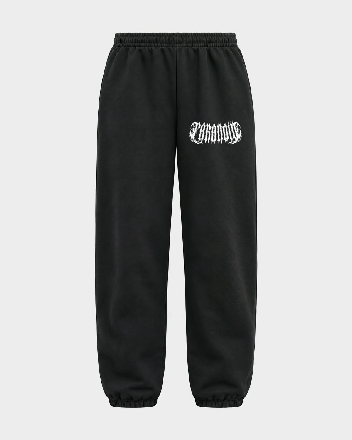 Rave Society – Sweatpants in Schwarz, Print am Bein – Hard Nights