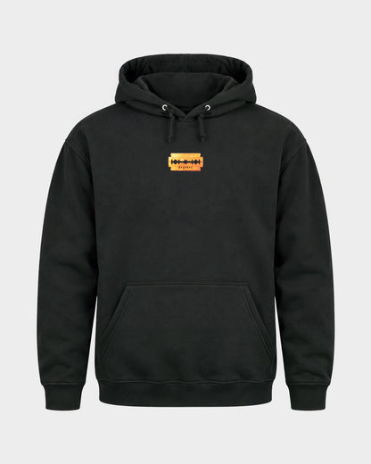 Razor Blade – Basic Hoodie in Schwarz, Frontprint – Hard Nights
