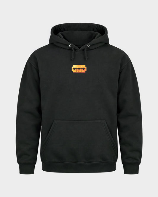 Razor Blade – Basic Hoodie in Schwarz, Frontprint – Hard Nights