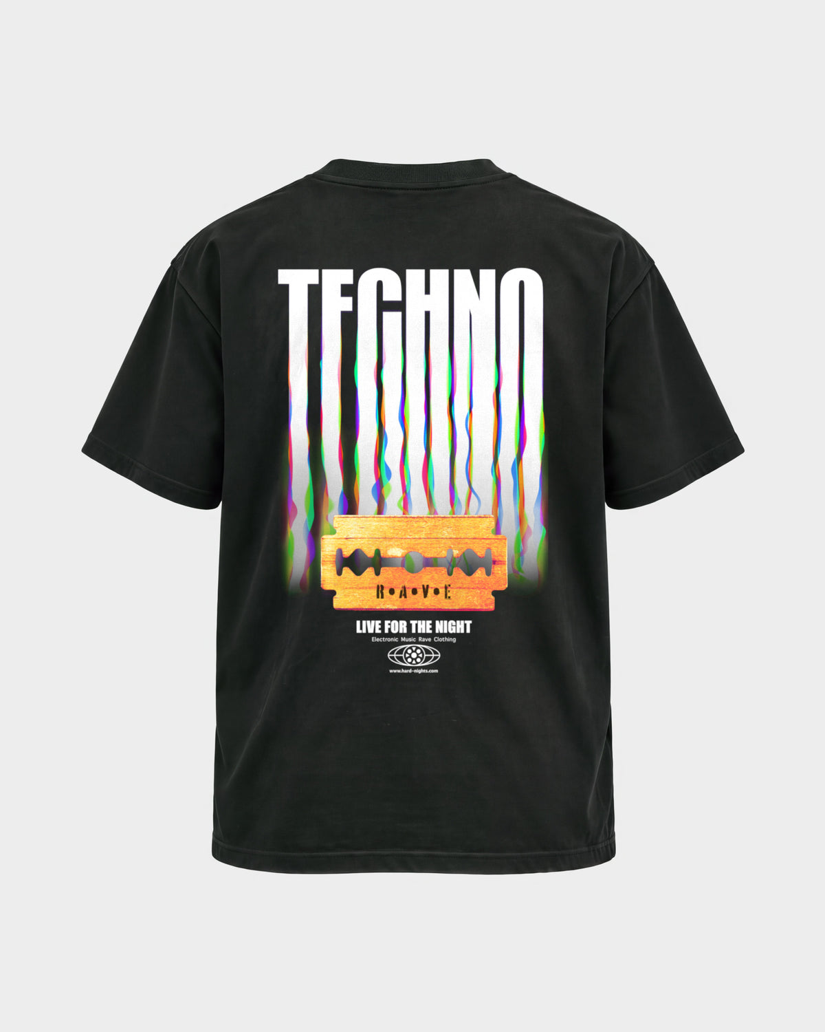 Razor Blade – Basic Shirt in Schwarz, Rückenprint – Hard Nights