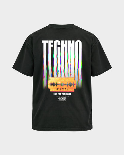 Razor Blade – Basic Shirt in Schwarz, Rückenprint – Hard Nights