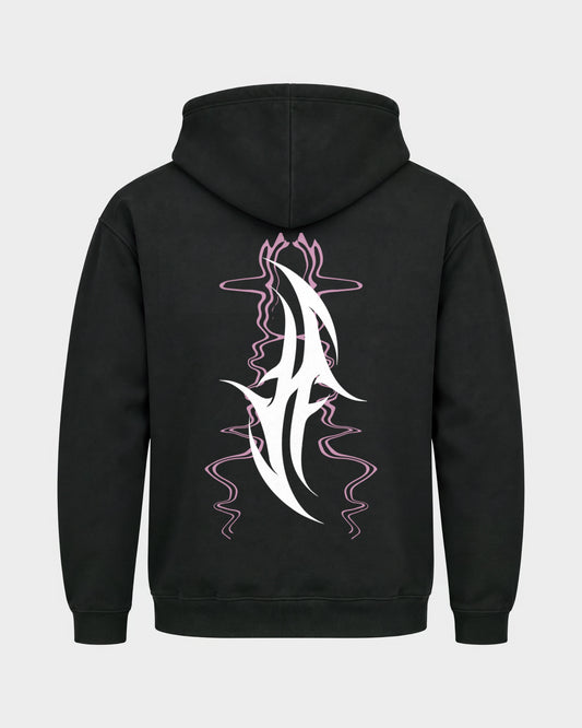 Reborn After Midnight – Basic Hoodie in Schwarz, Rückenprint – Hard Nights