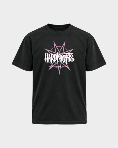 Reborn After Midnight – Basic Shirt in Schwarz, Frontprint – Hard Nights
