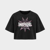Reborn After Midnight – Crop Top in Schwarz – Vorderansicht