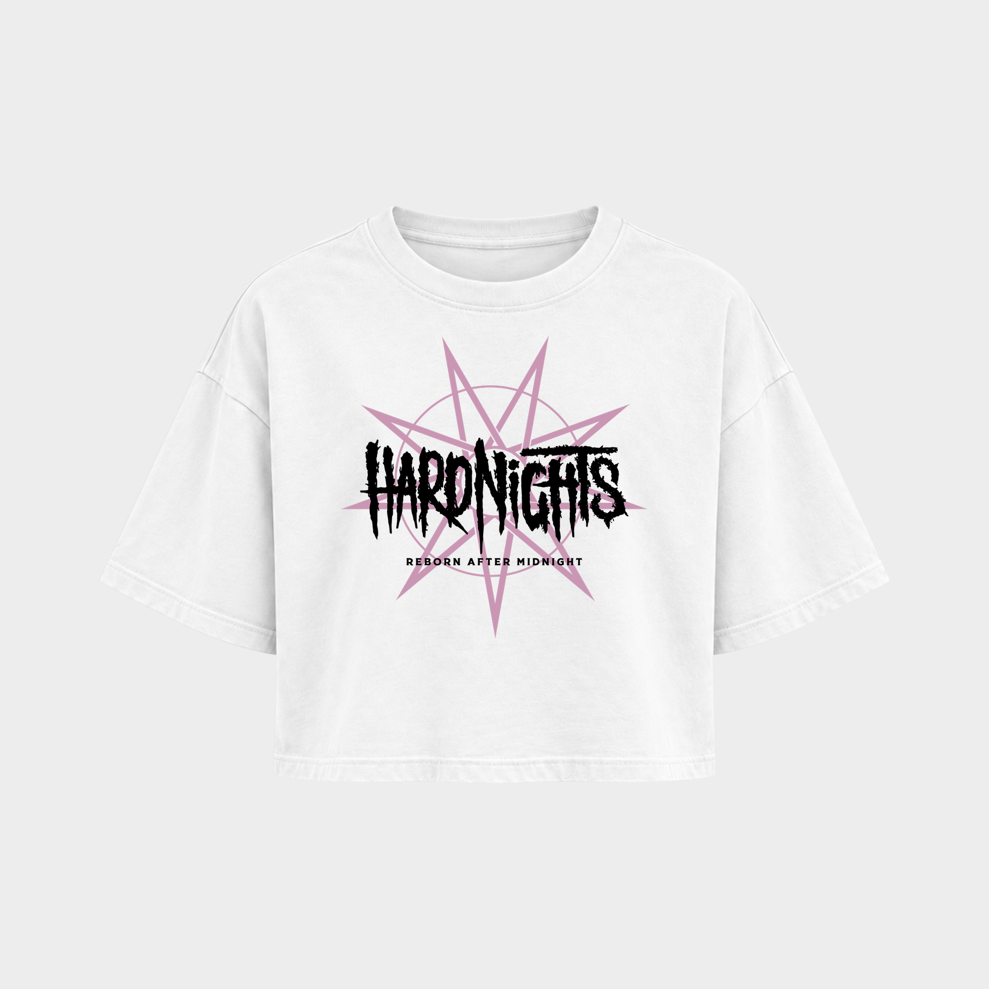 Reborn After Midnight – Crop Top in Weiß – Vorderansicht