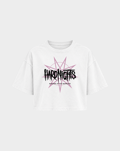 Reborn After Midnight – Crop Top in Weiß – Vorderansicht