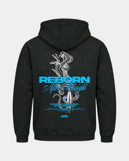 Reborn Snake – Basic Hoodie in Schwarz, Rückenprint – Hard Nights