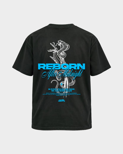 Reborn Snake – Basic Shirt in Schwarz, Rückenprint – Hard Nights