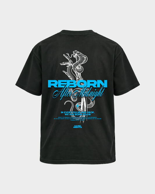 Reborn Snake – Basic Shirt in Schwarz, Rückenprint – Hard Nights