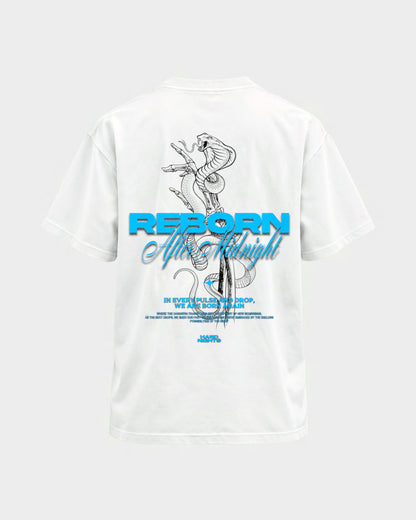 Reborn Snake – Basic Shirt in Weiß, Rückenprint – Hard Nights