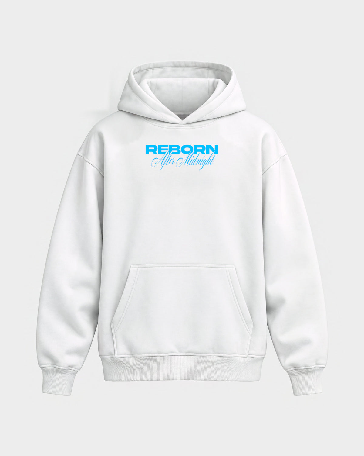 Reborn Snake – Oversized Hoodie in Weiß, Frontprint – Hard Nights