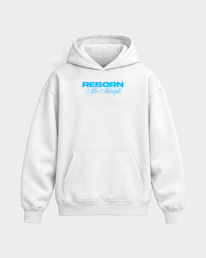 Reborn Snake – Oversized Hoodie in Weiß, Frontprint – Hard Nights