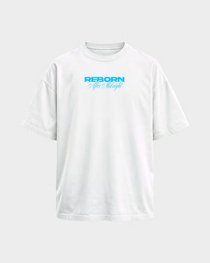 Reborn Snake – Oversized Shirt in Weiß, Frontprint – Hard Nights