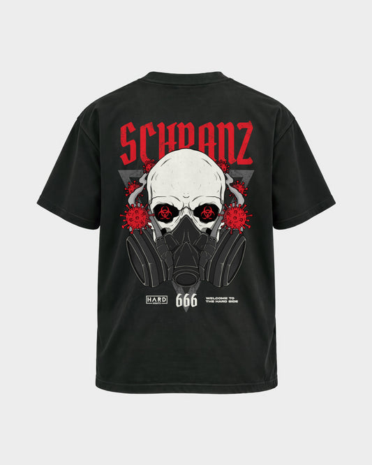 Schranz – Basic Shirt in Schwarz, Rückenprint – Hard Nights
