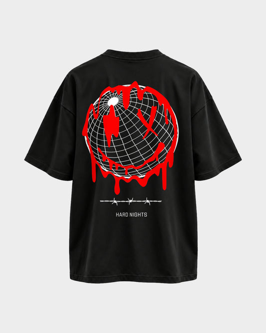 Smiley World Oversized Shirt für Techno und Rave Outfits | Black
