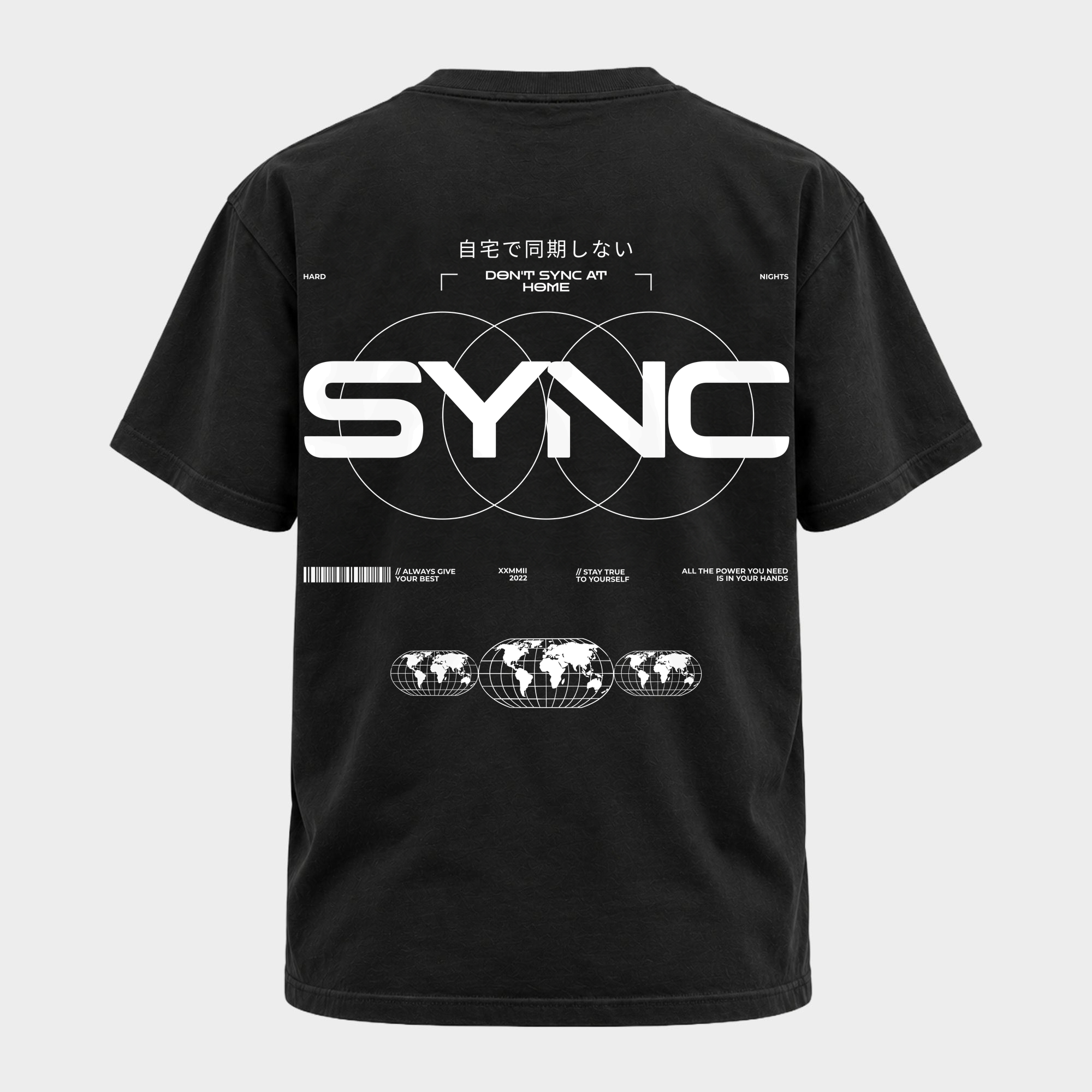 SYNC – Basic Shirt in Black – Rückansicht