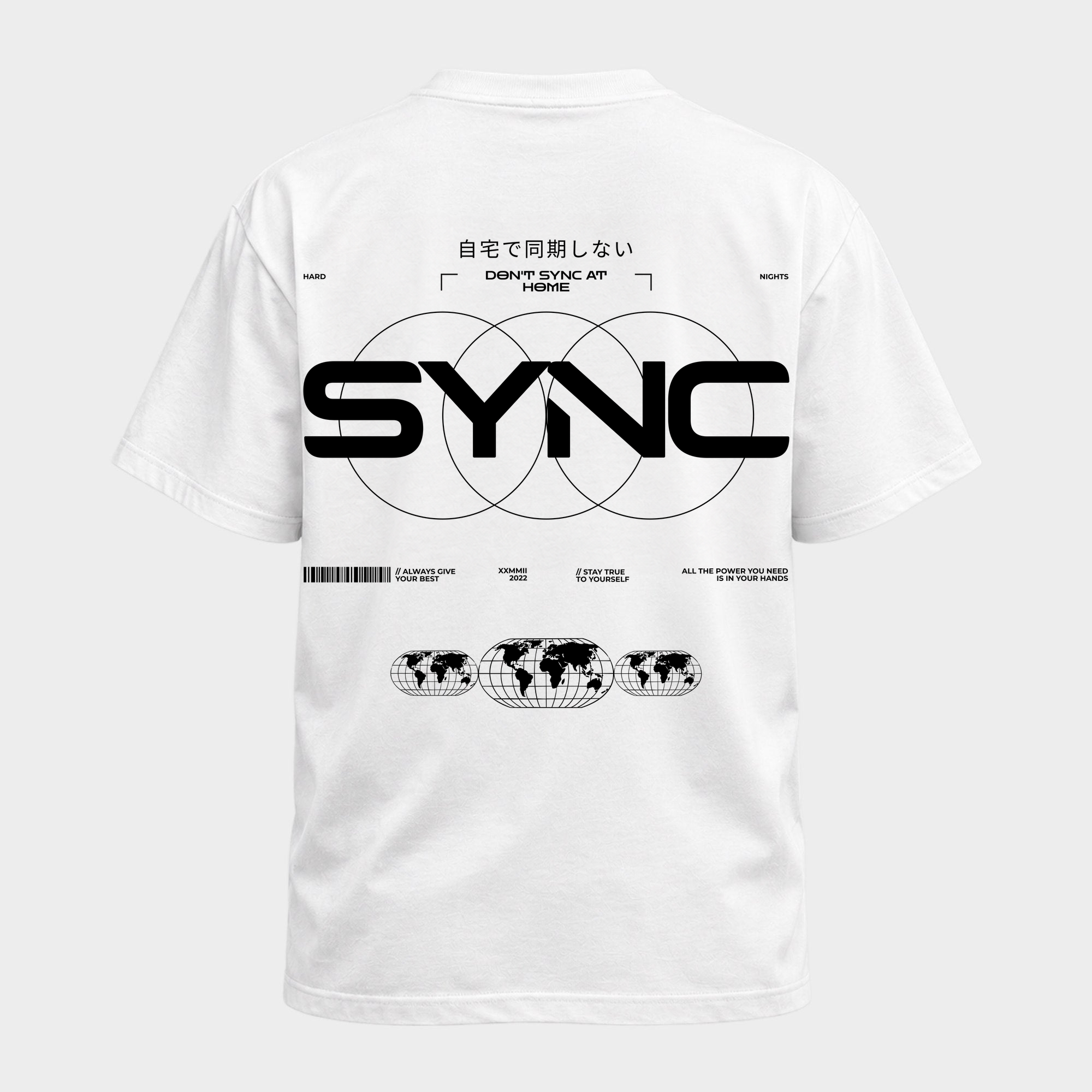 SYNC – Basic Shirt in White – Rückansicht