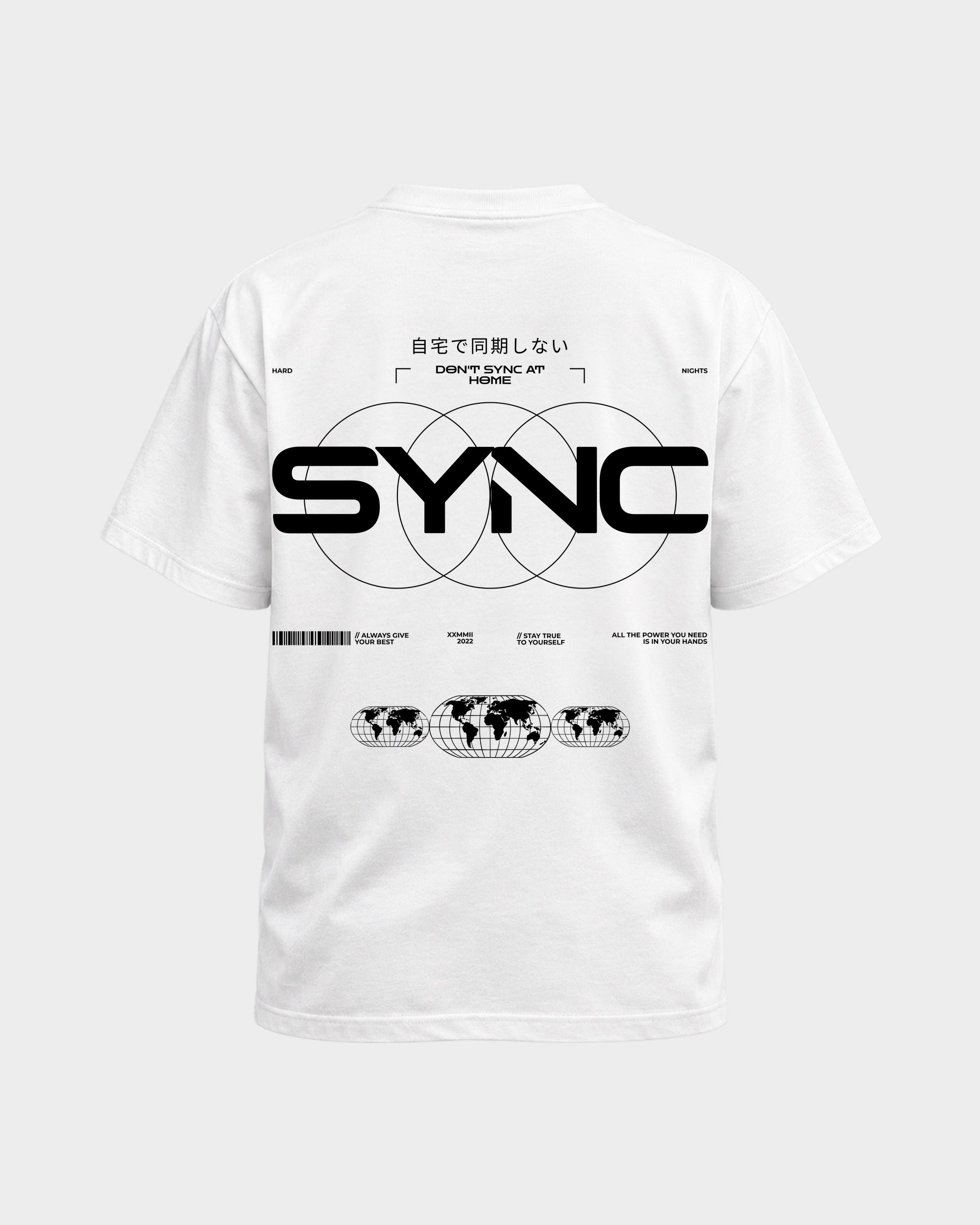 SYNC – Basic Shirt in White – Rückansicht