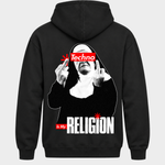 Techno Nun – Basic Hoodie in Jet Black – Rückansicht