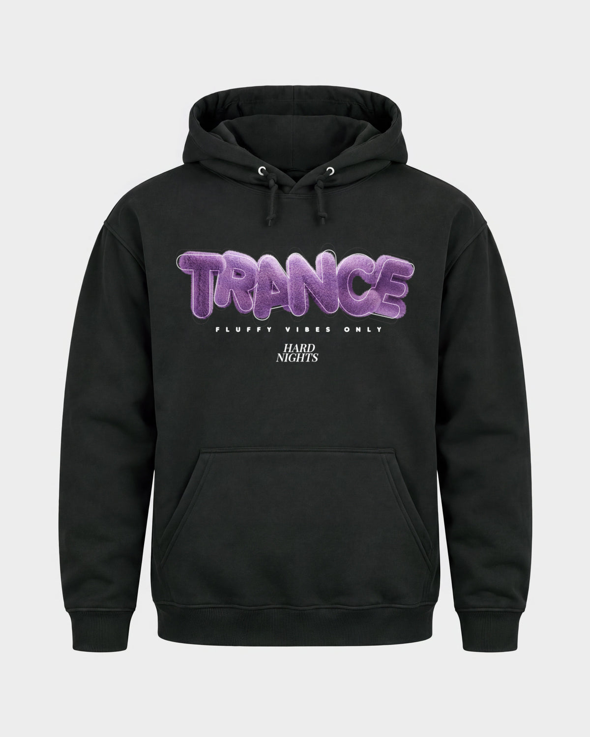 Trance – Basic Hoodie in Schwarz, Frontprint – Hard Nights