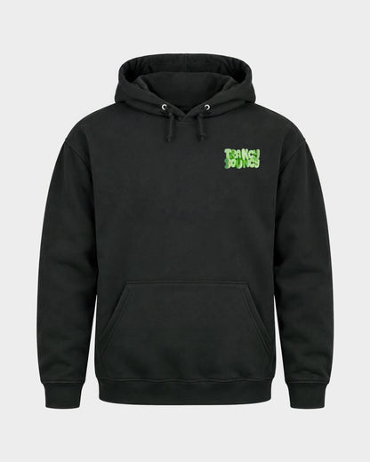 Trancy Bouncy Green – Basic Hoodie in Schwarz, Frontprint – Hard Nights