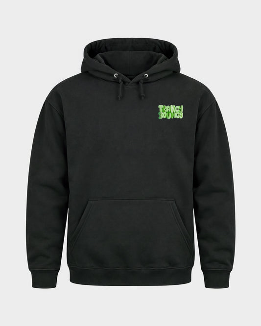 Trancy Bouncy Green – Basic Hoodie in Schwarz, Frontprint – Hard Nights