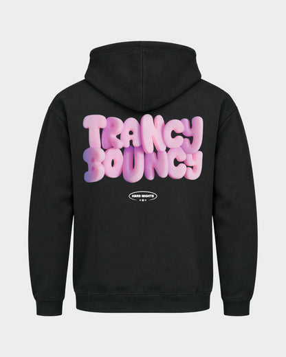 Trancy Bouncy Pink – Basic Hoodie in Schwarz, Rückenprint – Hard Nights