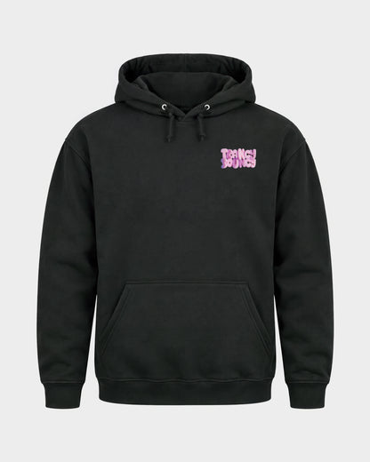 Trancy Bouncy Pink – Basic Hoodie in Schwarz, Frontprint – Hard Nights