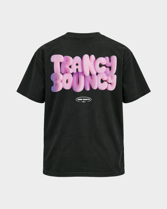 Trancy Bouncy Pink – Basic Shirt in Schwarz, Rückenprint – Hard Nights
