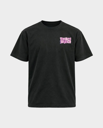 Trancy Bouncy Pink – Basic Shirt in Schwarz, Frontprint – Hard Nights