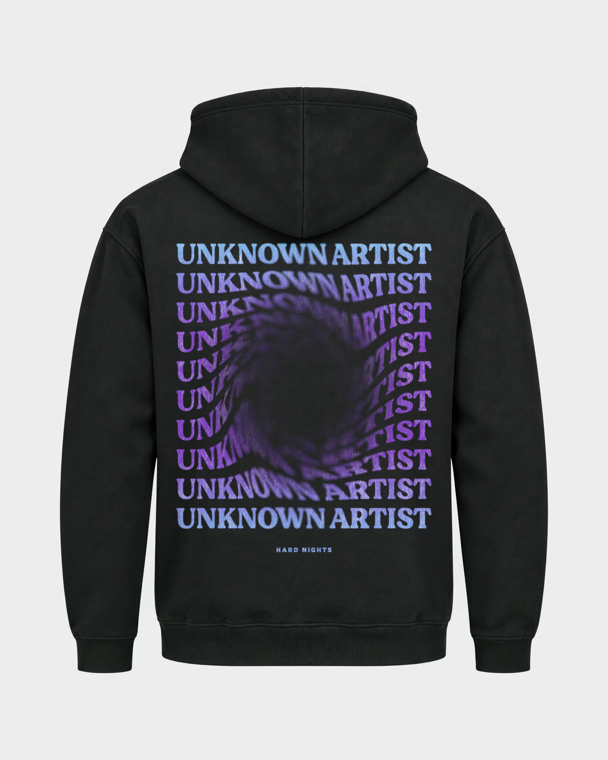Unknown Artist Hole – Basic Hoodie in Schwarz, Rückenprint – Hard Nights