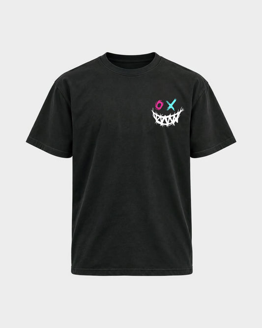 XOXO Smile – Basic Shirt in Schwarz, Frontprint – Hard Nights