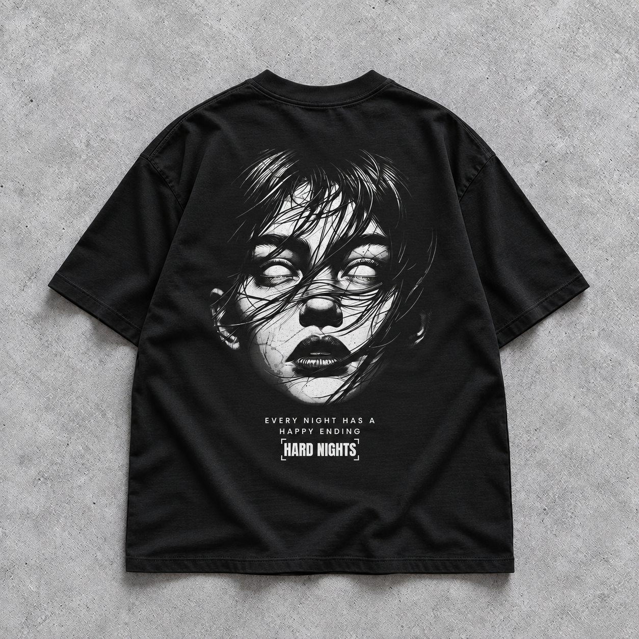 Oversized-T-skjorte i bomull for techno, rave og streetwear