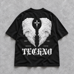 Maglietta oversize, per look techno e streetwear | Nero