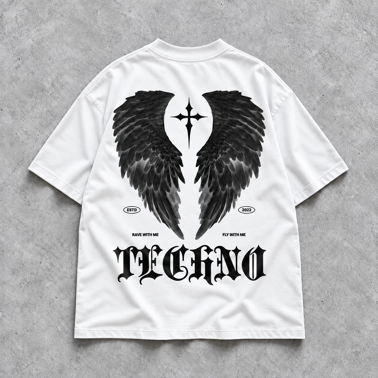 Maglietta oversize, per look techno e streetwear | Bianco