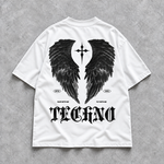Maglietta oversize, per look techno e streetwear | Bianco