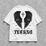 Maglietta oversize, per look techno e streetwear | Bianco