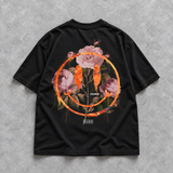 Smiley Oversized-T-skjorte for techno og rave | Svart